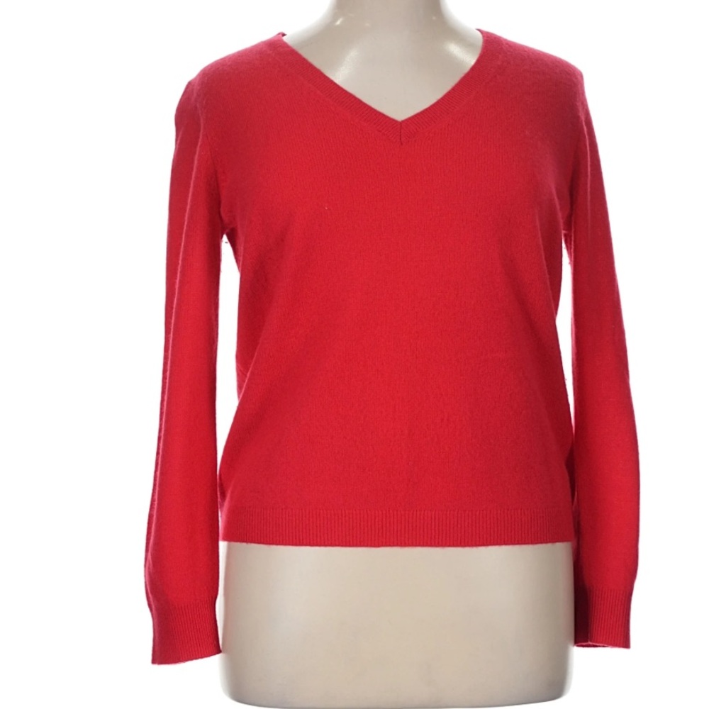 Nordstrom Red Cashmere V-Neck Sweater XL